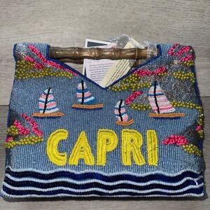 New Viral Beaded Capri Scenic Clutch Handbag Made In India